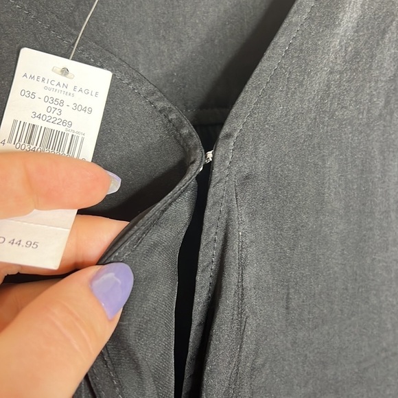 NWT American Eagle Black Faux Wrap BodySuit - Picture 7 of 12